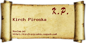 Kirch Piroska névjegykártya